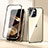 Coque Rebord Bumper Luxe Aluminum Metal Miroir 360 Degres Housse Etui Aimant LK1 pour Apple iPhone 15 Or