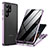 Coque Rebord Bumper Luxe Aluminum Metal Miroir 360 Degres Housse Etui Aimant LK1 pour Samsung Galaxy S22 Ultra 5G Violet