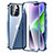 Coque Rebord Bumper Luxe Aluminum Metal Miroir 360 Degres Housse Etui Aimant LK2 pour Apple iPhone 13 Bleu