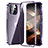 Coque Rebord Bumper Luxe Aluminum Metal Miroir 360 Degres Housse Etui Aimant LK2 pour Apple iPhone 15 Plus Violet