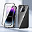 Coque Rebord Bumper Luxe Aluminum Metal Miroir 360 Degres Housse Etui Aimant LK2 pour Apple iPhone 15 Pro Noir