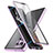 Coque Rebord Bumper Luxe Aluminum Metal Miroir 360 Degres Housse Etui Aimant LK2 pour Samsung Galaxy S24 Ultra 5G Violet