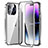 Coque Rebord Bumper Luxe Aluminum Metal Miroir 360 Degres Housse Etui Aimant LO1 pour Apple iPhone 14 Pro Argent