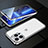 Coque Rebord Bumper Luxe Aluminum Metal Miroir 360 Degres Housse Etui Aimant M01 pour Apple iPhone 13 Pro Max Argent