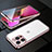 Coque Rebord Bumper Luxe Aluminum Metal Miroir 360 Degres Housse Etui Aimant M01 pour Apple iPhone 13 Pro Max Or Rose