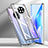 Coque Rebord Bumper Luxe Aluminum Metal Miroir 360 Degres Housse Etui Aimant M01 pour Huawei Enjoy 20 Plus 5G Argent