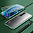 Coque Rebord Bumper Luxe Aluminum Metal Miroir 360 Degres Housse Etui Aimant M01 pour Oppo Find X2 Pro Vert