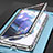 Coque Rebord Bumper Luxe Aluminum Metal Miroir 360 Degres Housse Etui Aimant M01 pour Samsung Galaxy S21 5G Petit