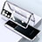 Coque Rebord Bumper Luxe Aluminum Metal Miroir 360 Degres Housse Etui Aimant M01 pour Samsung Galaxy S22 Ultra 5G Argent