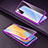 Coque Rebord Bumper Luxe Aluminum Metal Miroir 360 Degres Housse Etui Aimant M01 pour Vivo X50 5G Violet