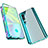 Coque Rebord Bumper Luxe Aluminum Metal Miroir 360 Degres Housse Etui Aimant M01 pour Xiaomi Mi Note 10 Pro Cyan