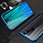 Coque Rebord Bumper Luxe Aluminum Metal Miroir 360 Degres Housse Etui Aimant M01 pour Xiaomi Redmi Note 8 Pro Bleu