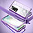 Coque Rebord Bumper Luxe Aluminum Metal Miroir 360 Degres Housse Etui Aimant M02 pour Xiaomi Mi 10 Ultra Violet Clair