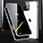 Coque Rebord Bumper Luxe Aluminum Metal Miroir 360 Degres Housse Etui Aimant M03 pour Apple iPhone 15 Argent