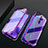 Coque Rebord Bumper Luxe Aluminum Metal Miroir 360 Degres Housse Etui Aimant M03 pour Oppo A5 (2020) Violet