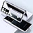 Coque Rebord Bumper Luxe Aluminum Metal Miroir 360 Degres Housse Etui Aimant M03 pour Samsung Galaxy S22 Ultra 5G Argent