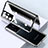 Coque Rebord Bumper Luxe Aluminum Metal Miroir 360 Degres Housse Etui Aimant M03 pour Samsung Galaxy S22 Ultra 5G Petit