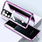 Coque Rebord Bumper Luxe Aluminum Metal Miroir 360 Degres Housse Etui Aimant M03 pour Samsung Galaxy S22 Ultra 5G Petit