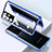 Coque Rebord Bumper Luxe Aluminum Metal Miroir 360 Degres Housse Etui Aimant M03 pour Samsung Galaxy S23 Ultra 5G Bleu