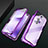 Coque Rebord Bumper Luxe Aluminum Metal Miroir 360 Degres Housse Etui Aimant M03 pour Xiaomi Redmi K30i 5G Violet