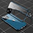 Coque Rebord Bumper Luxe Aluminum Metal Miroir 360 Degres Housse Etui Aimant M04 pour Apple iPhone 13 Mini Bleu