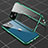Coque Rebord Bumper Luxe Aluminum Metal Miroir 360 Degres Housse Etui Aimant M04 pour Apple iPhone 13 Vert