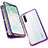 Coque Rebord Bumper Luxe Aluminum Metal Miroir 360 Degres Housse Etui Aimant M05 pour Oppo Find X2 Lite Violet