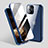 Coque Rebord Bumper Luxe Aluminum Metal Miroir 360 Degres Housse Etui Aimant M06 pour Apple iPhone 15 Pro Bleu