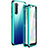 Coque Rebord Bumper Luxe Aluminum Metal Miroir 360 Degres Housse Etui Aimant M06 pour Oppo F15 Vert