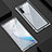 Coque Rebord Bumper Luxe Aluminum Metal Miroir 360 Degres Housse Etui Aimant M06 pour Samsung Galaxy Note 10 5G Argent