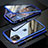 Coque Rebord Bumper Luxe Aluminum Metal Miroir 360 Degres Housse Etui Aimant M07 pour Apple iPhone 11 Bleu