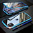 Coque Rebord Bumper Luxe Aluminum Metal Miroir 360 Degres Housse Etui Aimant M07 pour Apple iPhone 11 Bleu Ciel