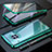 Coque Rebord Bumper Luxe Aluminum Metal Miroir 360 Degres Housse Etui Aimant M08 pour Huawei Mate 30 5G Vert