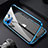 Coque Rebord Bumper Luxe Aluminum Metal Miroir 360 Degres Housse Etui Aimant M09 pour Apple iPhone 16 Pro Max Bleu