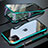 Coque Rebord Bumper Luxe Aluminum Metal Miroir 360 Degres Housse Etui Aimant M10 pour Apple iPhone 11 Pro Cyan