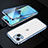 Coque Rebord Bumper Luxe Aluminum Metal Miroir 360 Degres Housse Etui Aimant M10 pour Apple iPhone 13 Bleu