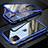 Coque Rebord Bumper Luxe Aluminum Metal Miroir 360 Degres Housse Etui Aimant M11 pour Apple iPhone 11 Pro Bleu