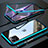 Coque Rebord Bumper Luxe Aluminum Metal Miroir 360 Degres Housse Etui Aimant M14 pour Apple iPhone 11 Pro Cyan