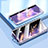 Coque Rebord Bumper Luxe Aluminum Metal Miroir 360 Degres Housse Etui Aimant P01 pour Huawei Mate Xs 2 Violet