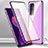 Coque Rebord Bumper Luxe Aluminum Metal Miroir 360 Degres Housse Etui Aimant P01 pour OnePlus 9RT 5G Violet