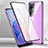 Coque Rebord Bumper Luxe Aluminum Metal Miroir 360 Degres Housse Etui Aimant P01 pour Oppo K11x 5G Violet