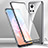 Coque Rebord Bumper Luxe Aluminum Metal Miroir 360 Degres Housse Etui Aimant P01 pour Realme GT Neo3 5G Argent