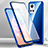 Coque Rebord Bumper Luxe Aluminum Metal Miroir 360 Degres Housse Etui Aimant P01 pour Realme GT Neo3 5G Bleu