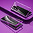 Coque Rebord Bumper Luxe Aluminum Metal Miroir 360 Degres Housse Etui Aimant P01 pour Vivo X70 Pro+ Plus 5G Violet