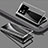 Coque Rebord Bumper Luxe Aluminum Metal Miroir 360 Degres Housse Etui Aimant P01 pour Vivo X80 5G Argent