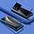 Coque Rebord Bumper Luxe Aluminum Metal Miroir 360 Degres Housse Etui Aimant P01 pour Vivo X80 Pro 5G Bleu