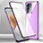 Coque Rebord Bumper Luxe Aluminum Metal Miroir 360 Degres Housse Etui Aimant P02 pour Vivo V23 Pro 5G Violet