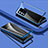 Coque Rebord Bumper Luxe Aluminum Metal Miroir 360 Degres Housse Etui Aimant P03 pour Vivo V23 Pro 5G Bleu