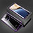 Coque Rebord Bumper Luxe Aluminum Metal Miroir 360 Degres Housse Etui Aimant pour Huawei Honor Magic3 5G Violet