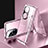 Coque Rebord Bumper Luxe Aluminum Metal Miroir 360 Degres Housse Etui Aimant pour Huawei P50 Or Rose